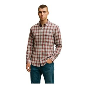 Columbia PFG Men's Red and Gray Plaid Button Down Shirt